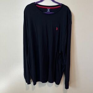 U.S. Polo Assn. Black Long Sleeve Shirt with Red Logo size 3xl